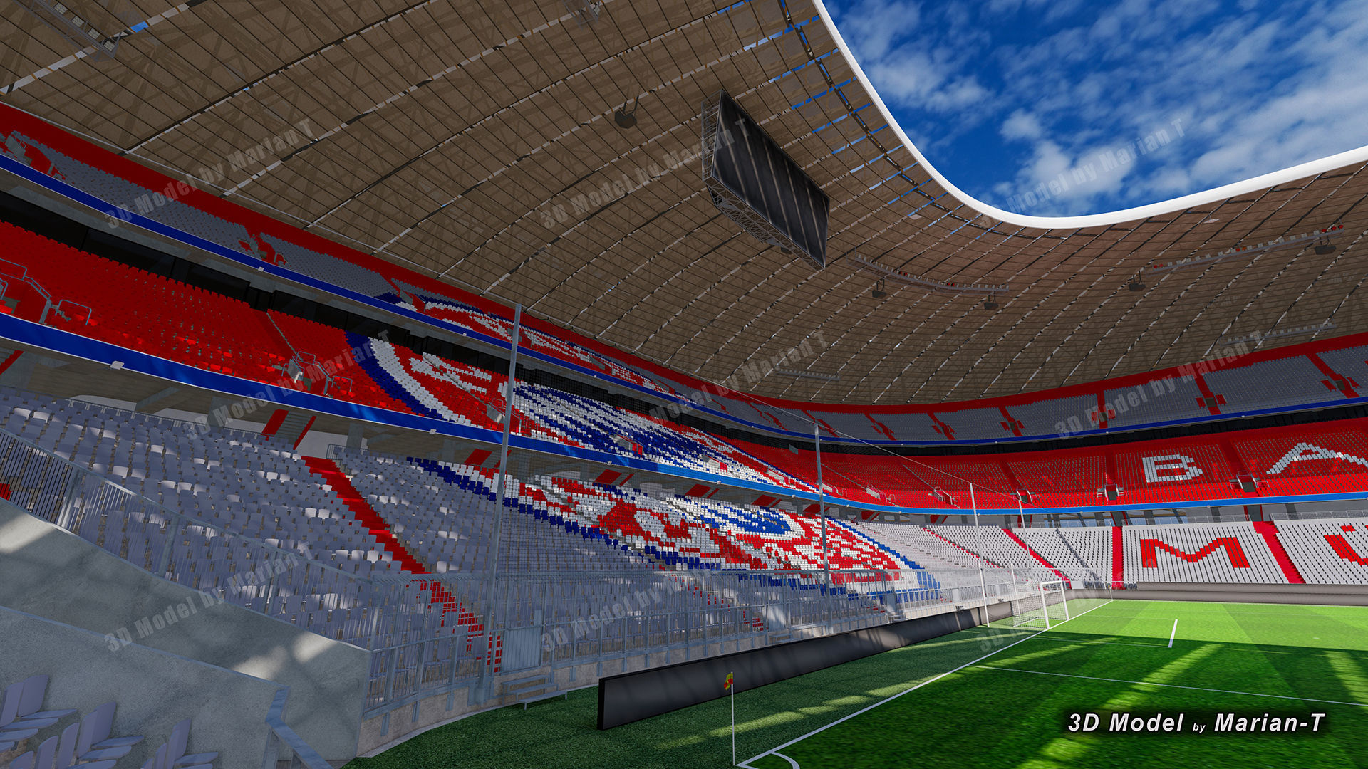 Allianz Arena Stadium - Munich Germany Low-poly 3D model_40