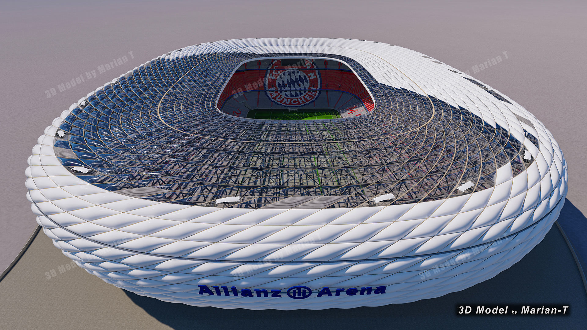 Allianz Arena Stadium - Munich Germany Low-poly 3D model_51