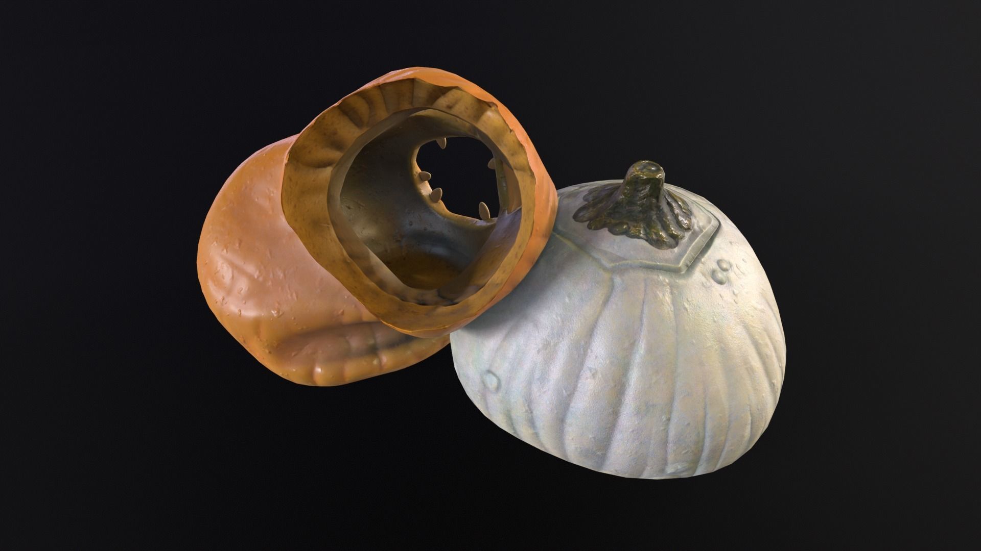 Halloween Rotten Pumpkins Low-poly 3D model_14