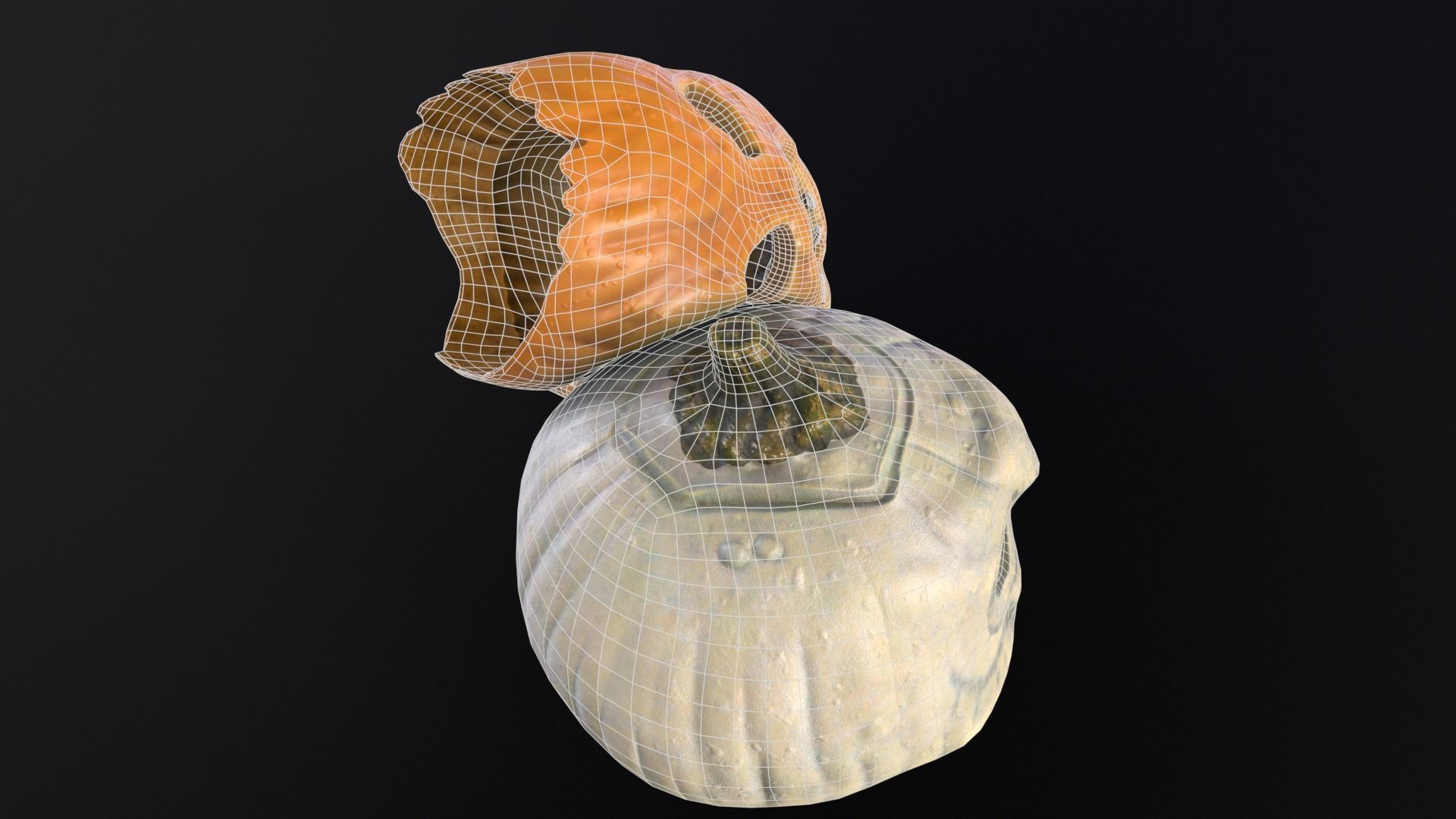 Halloween Rotten Pumpkins Low-poly 3D model_19