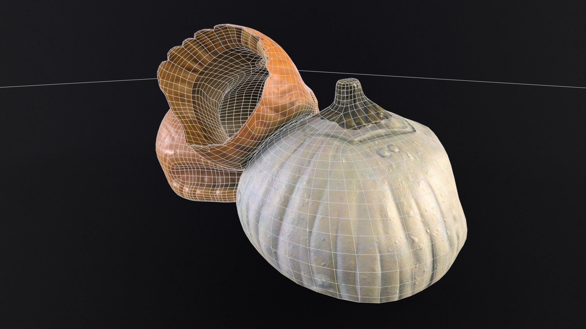 Halloween Rotten Pumpkins Low-poly 3D model_17