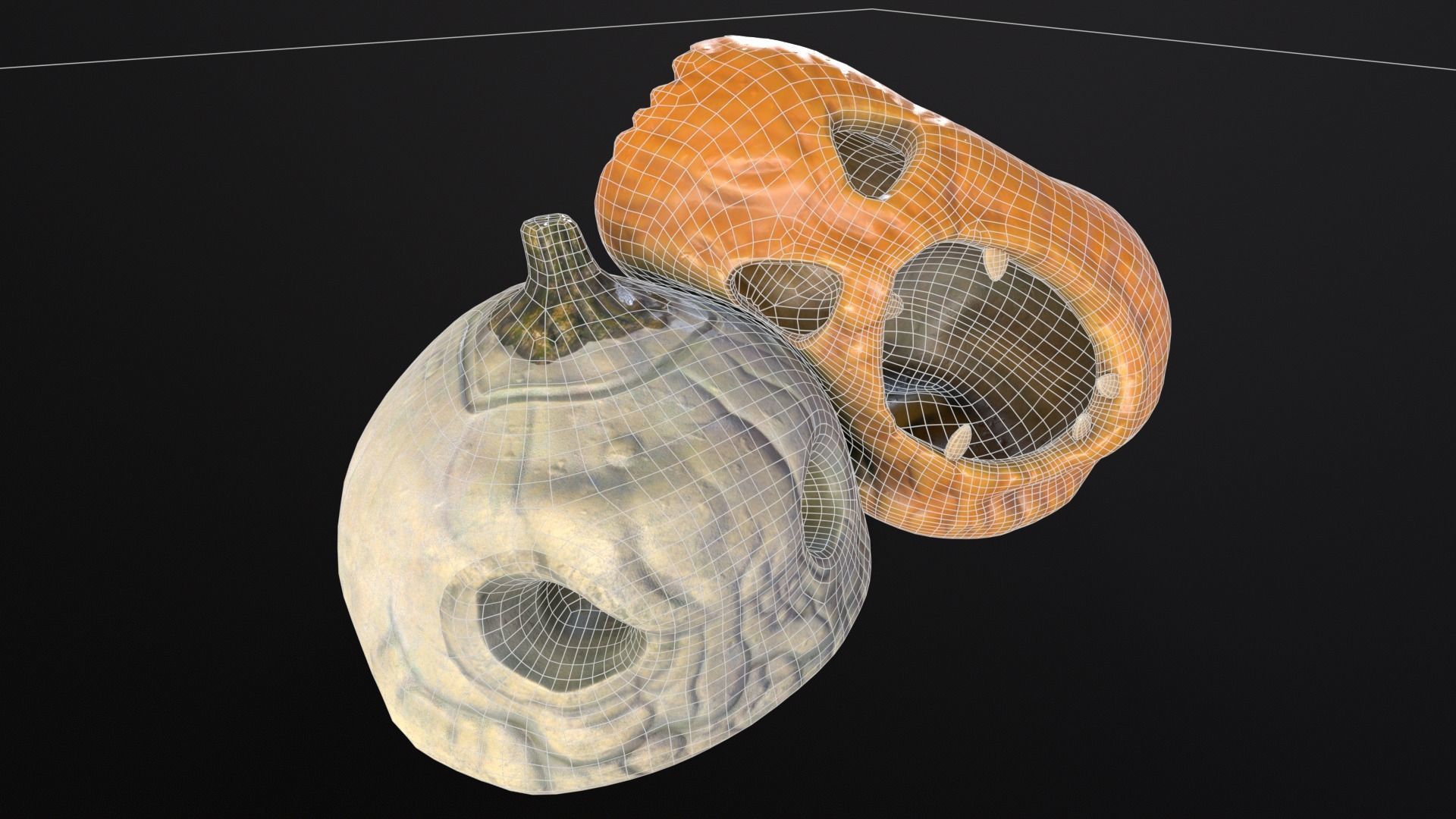 Halloween Rotten Pumpkins Low-poly 3D model_21