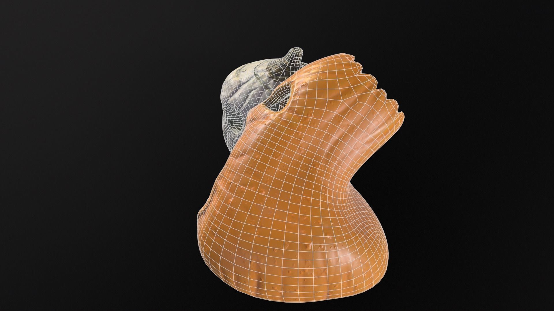 Halloween Rotten Pumpkins Low-poly 3D model_11