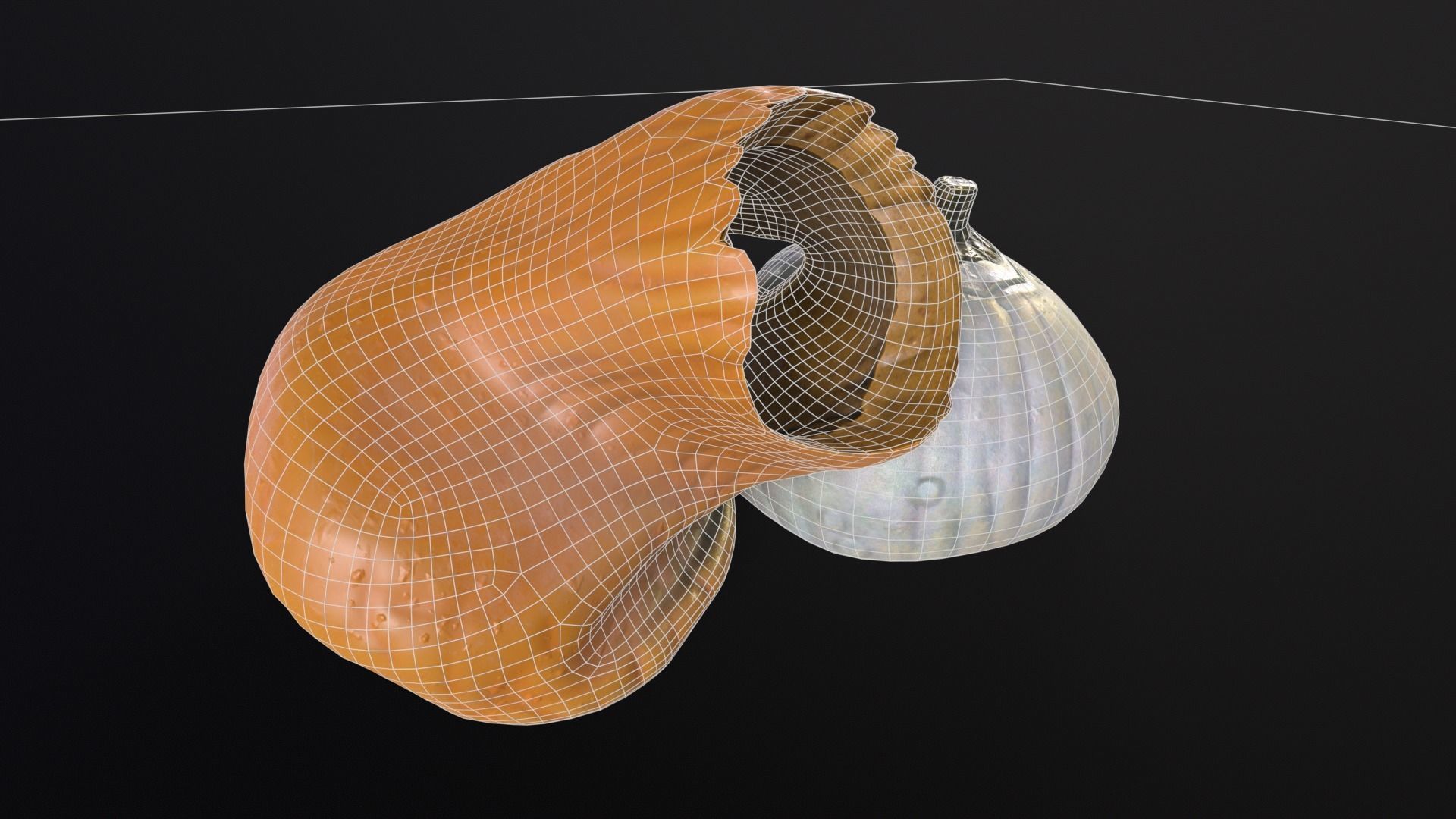 Halloween Rotten Pumpkins Low-poly 3D model_13