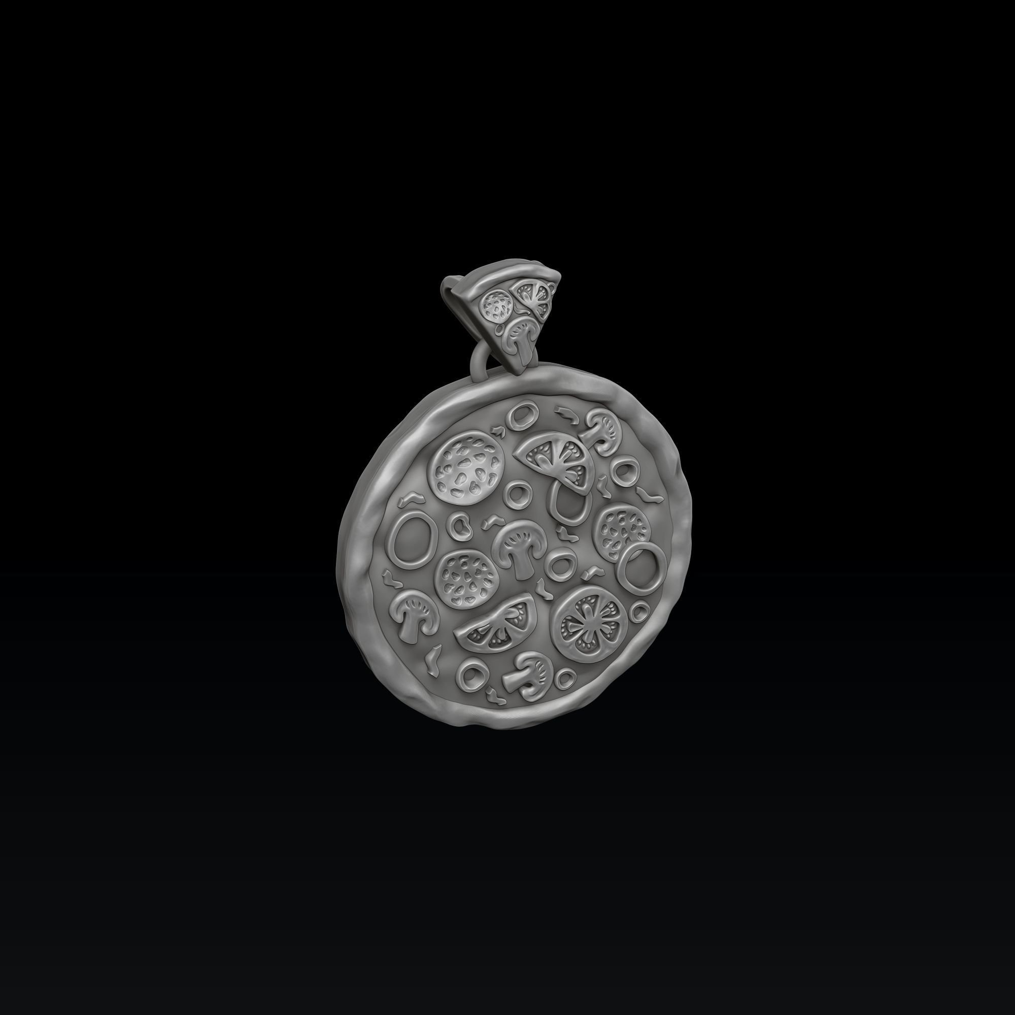 Pizza Pendant 3D print model_4