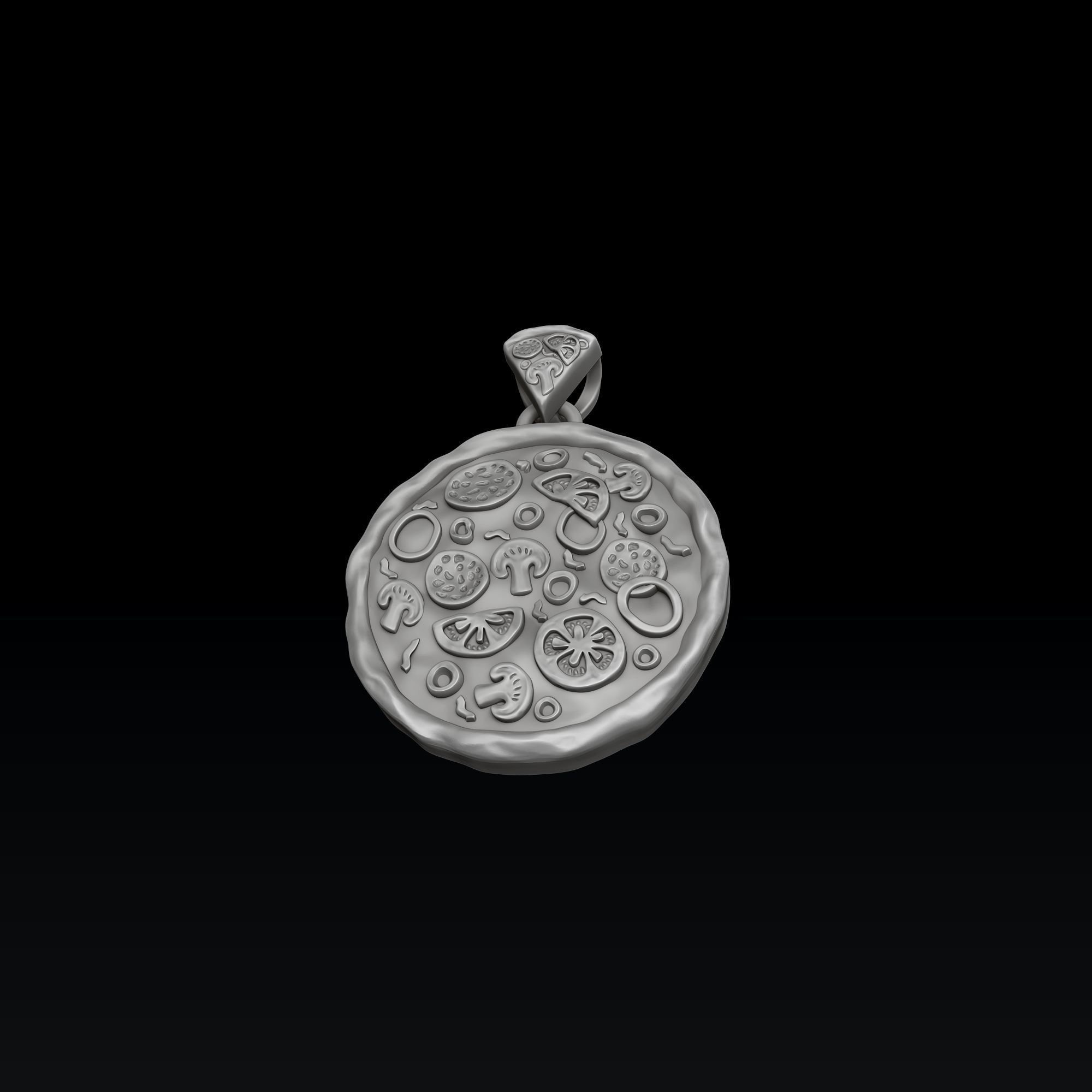 Pizza Pendant 3D print model_3