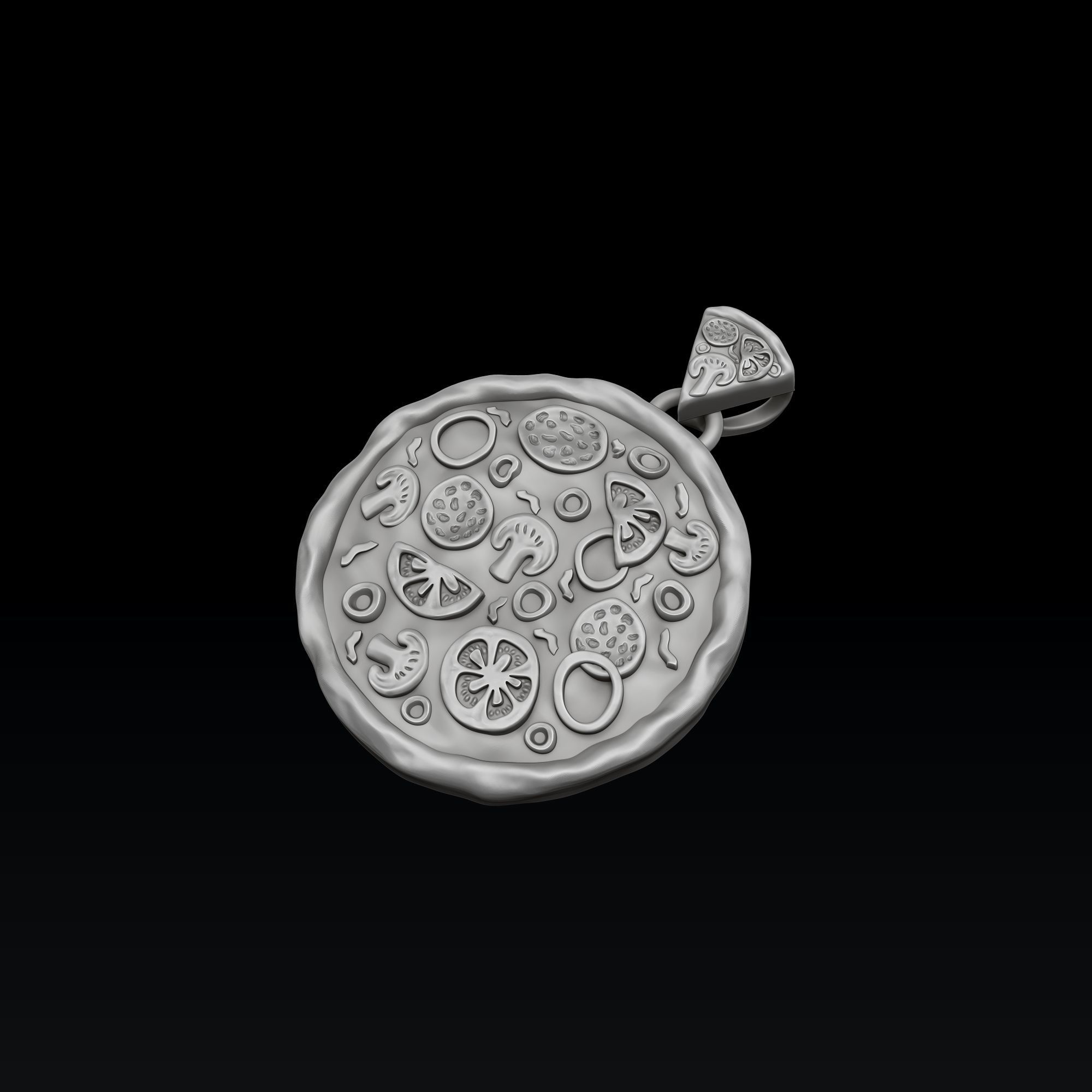 Pizza Pendant 3D print model_2