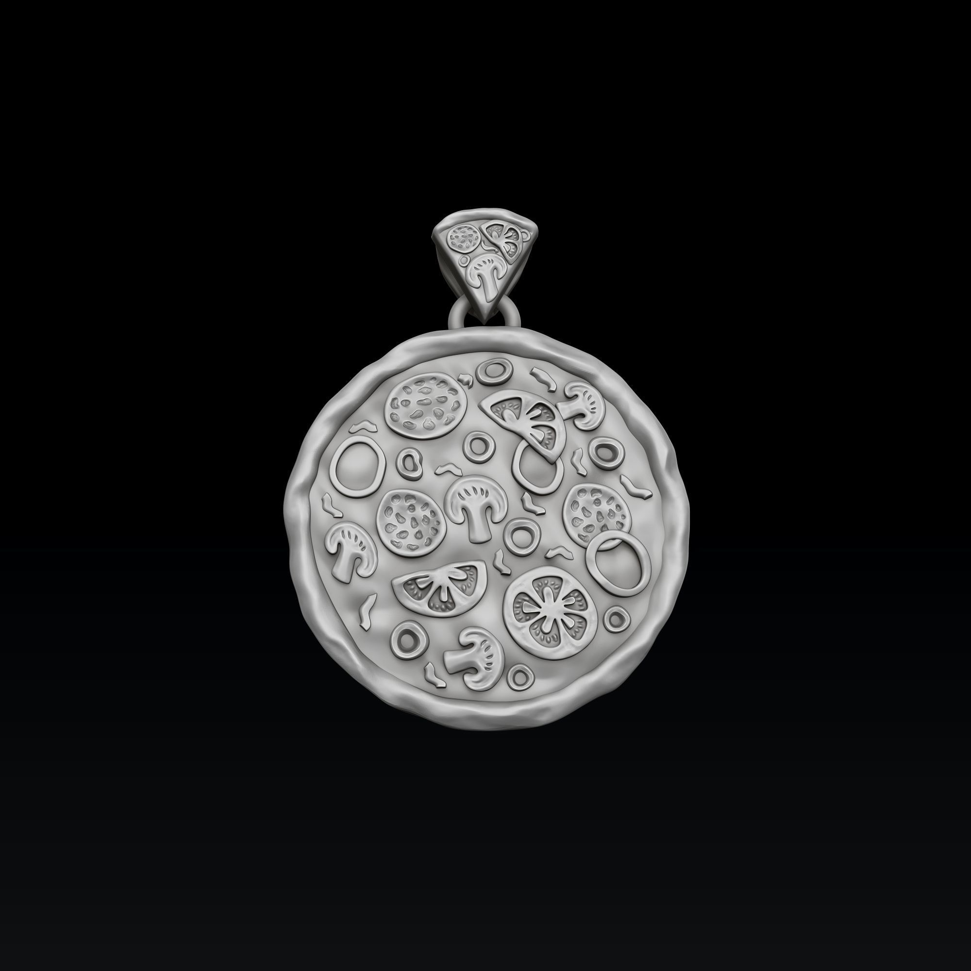 Pizza Pendant 3D print model_6
