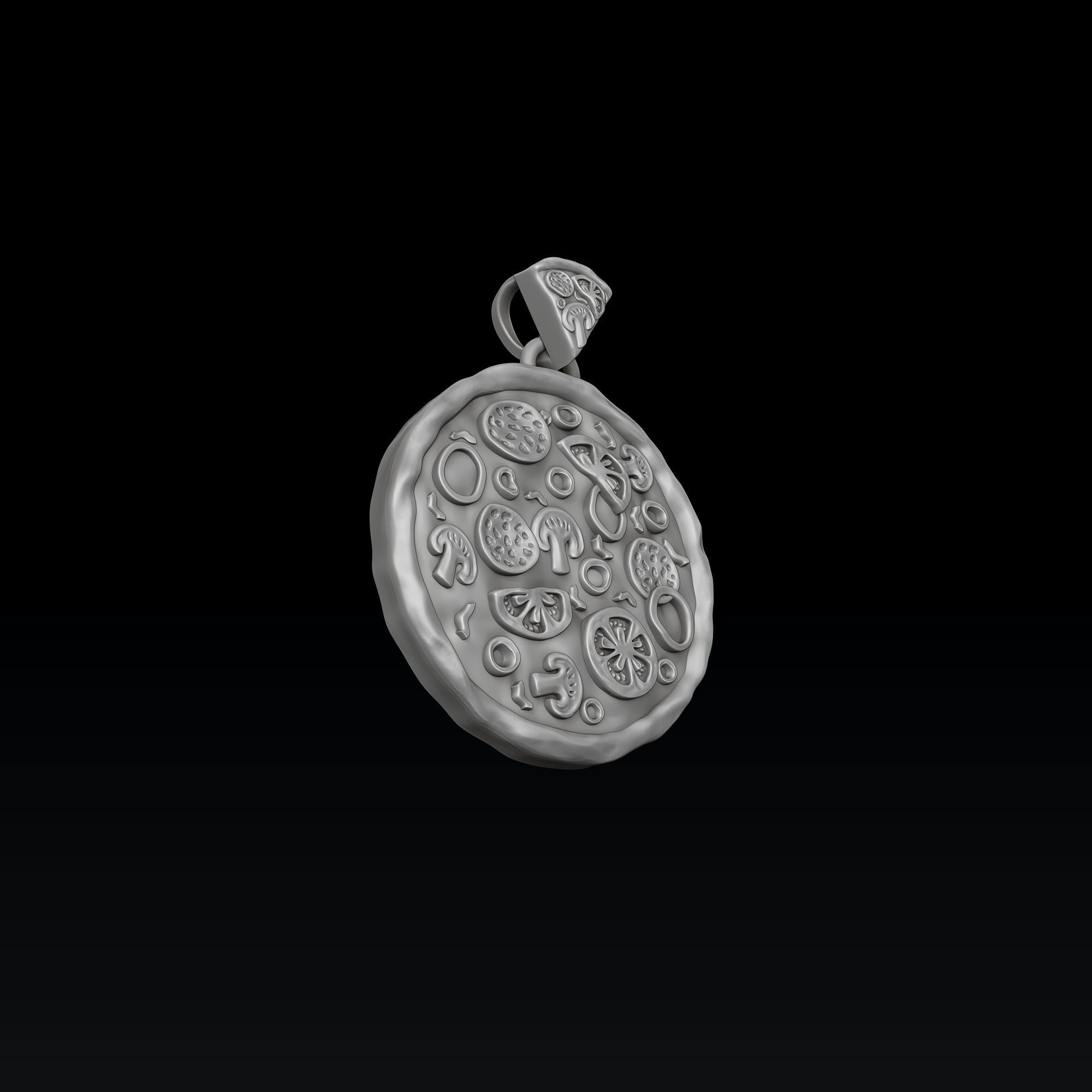 Pizza Pendant 3D print model_1