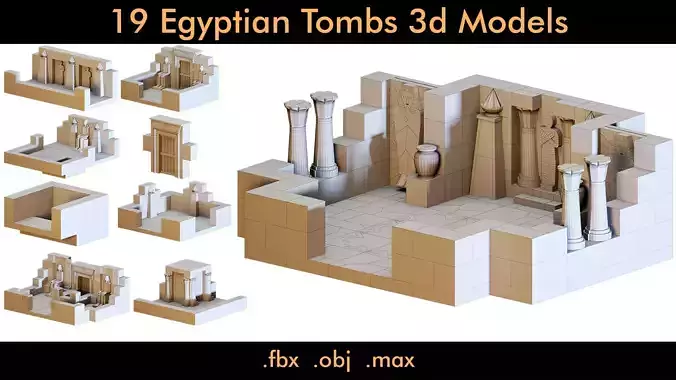 19 Egyptian Tombs- 3d Model 3D model