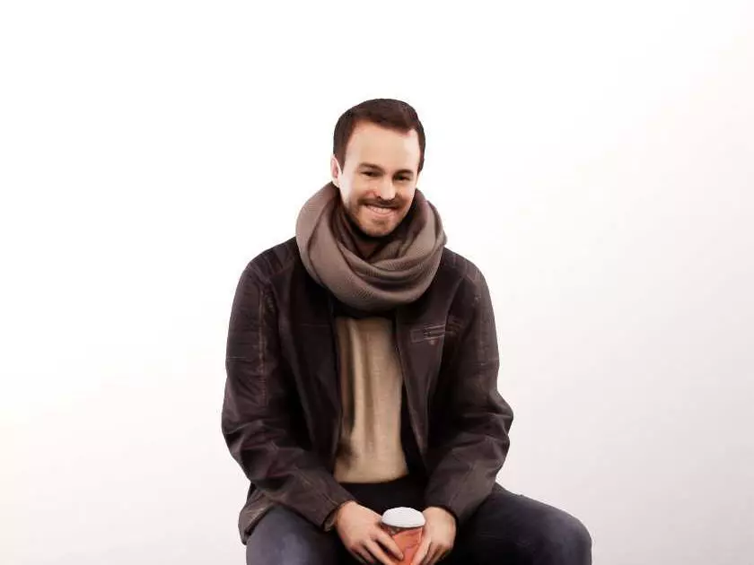 Fabio 13073 - Sitting Casual Man With Coffee To Go Low-poly 3D model_0