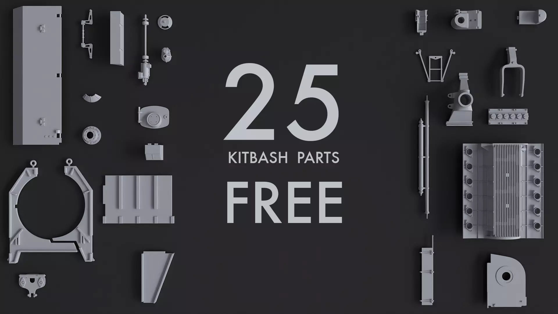 Kitbash Kit - 25 Free Original Star Wars Parts Free 3D model