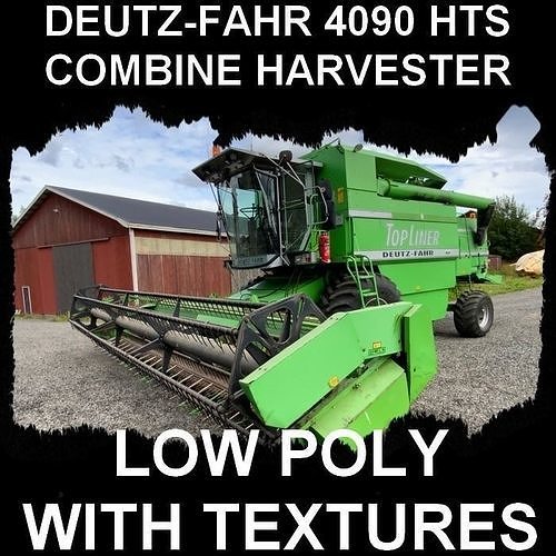 DEUTZ-FAHR 4090hts harvester LOW POLY Low-poly 3D model