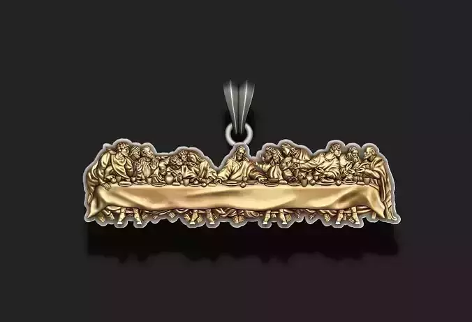Last Supper Pendant Basrelief  three versions 3D print model