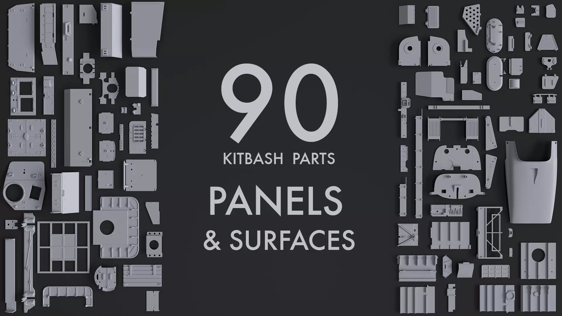Kitbash Kit - 90 Panels and Surfaces V1 3D model_0