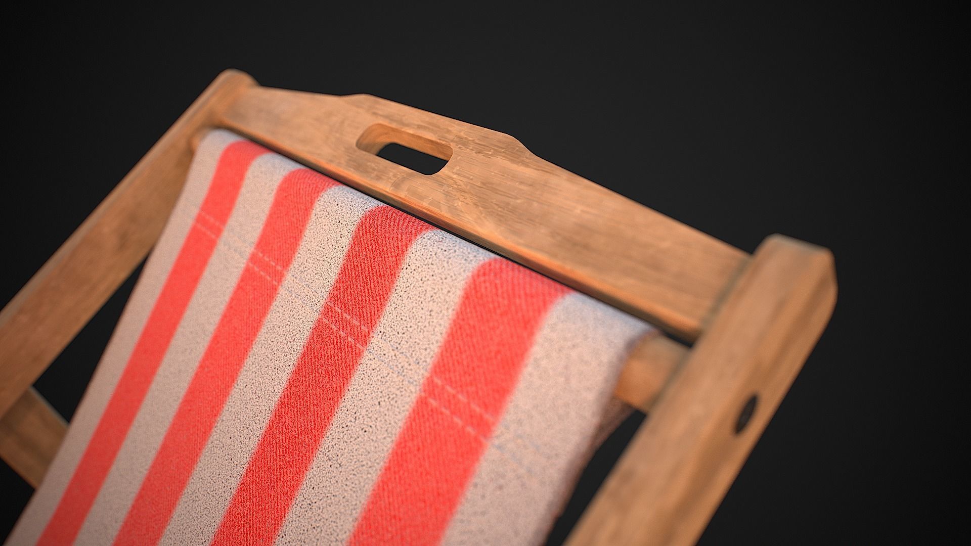 Wood Beach Chair Low-poly 3D model_10