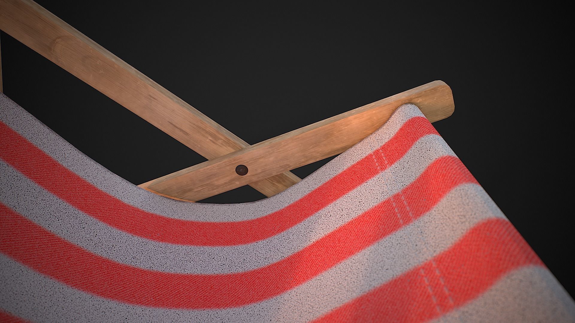 Wood Beach Chair Low-poly 3D model_8