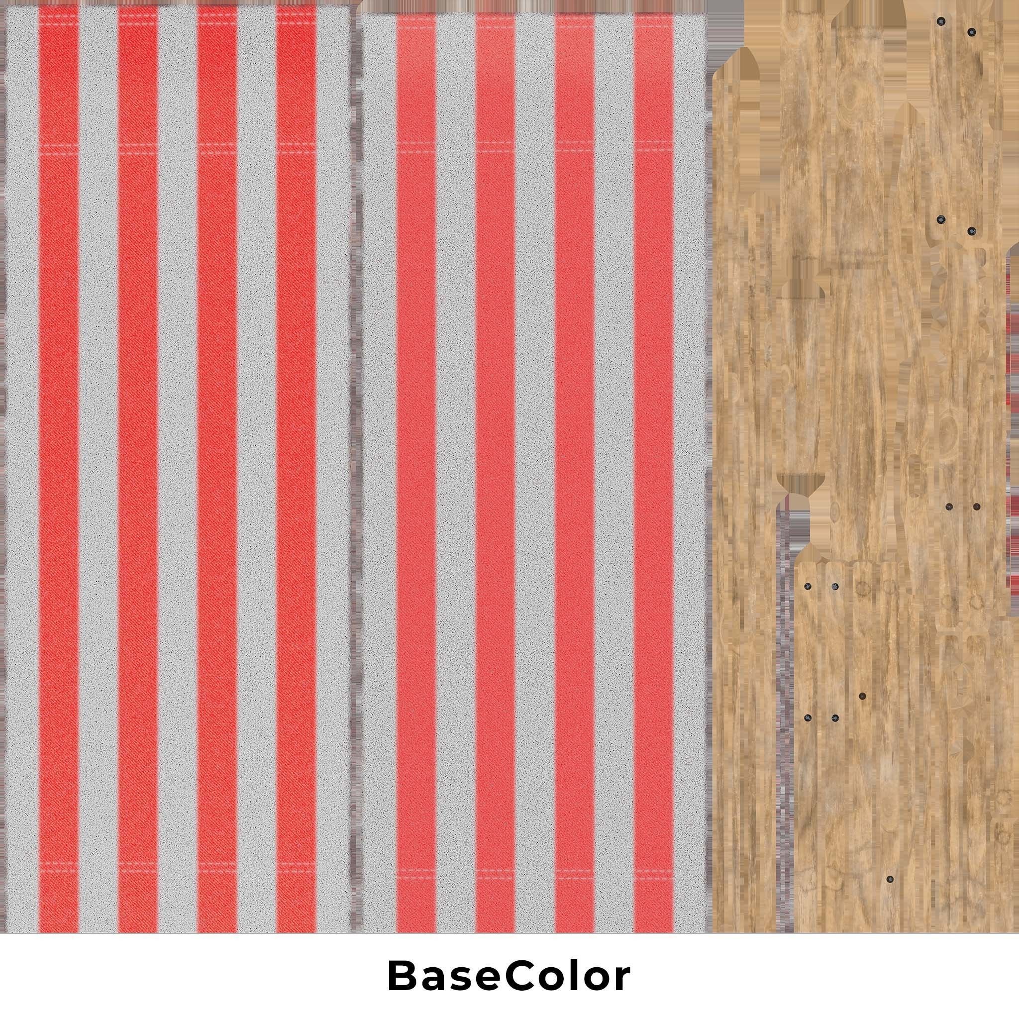 Wood Beach Chair Low-poly 3D model_20