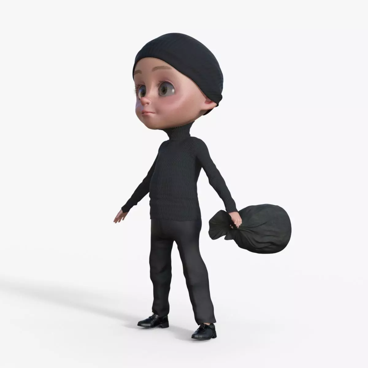 Cartoon Thief Boy 3D model