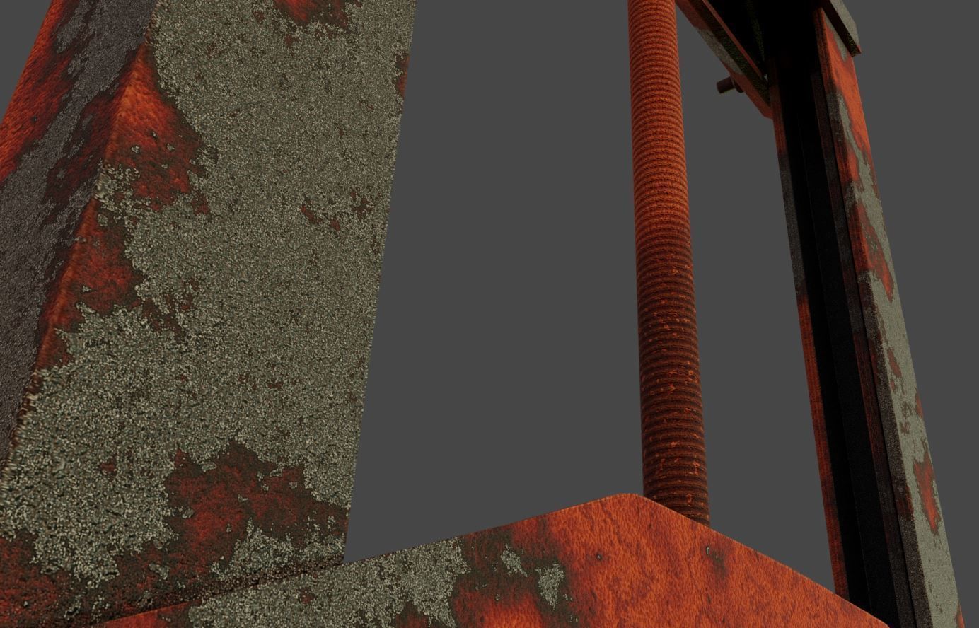 Spindle Gate Valve - Rusty Version - Package Low-poly 3D model_27