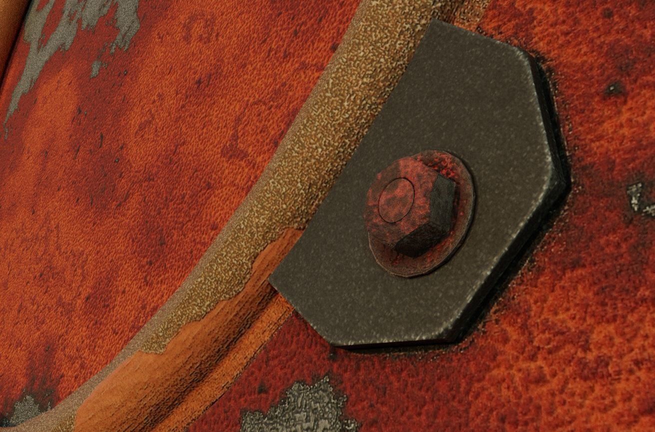 Spindle Gate Valve - Rusty Version - Package Low-poly 3D model_2