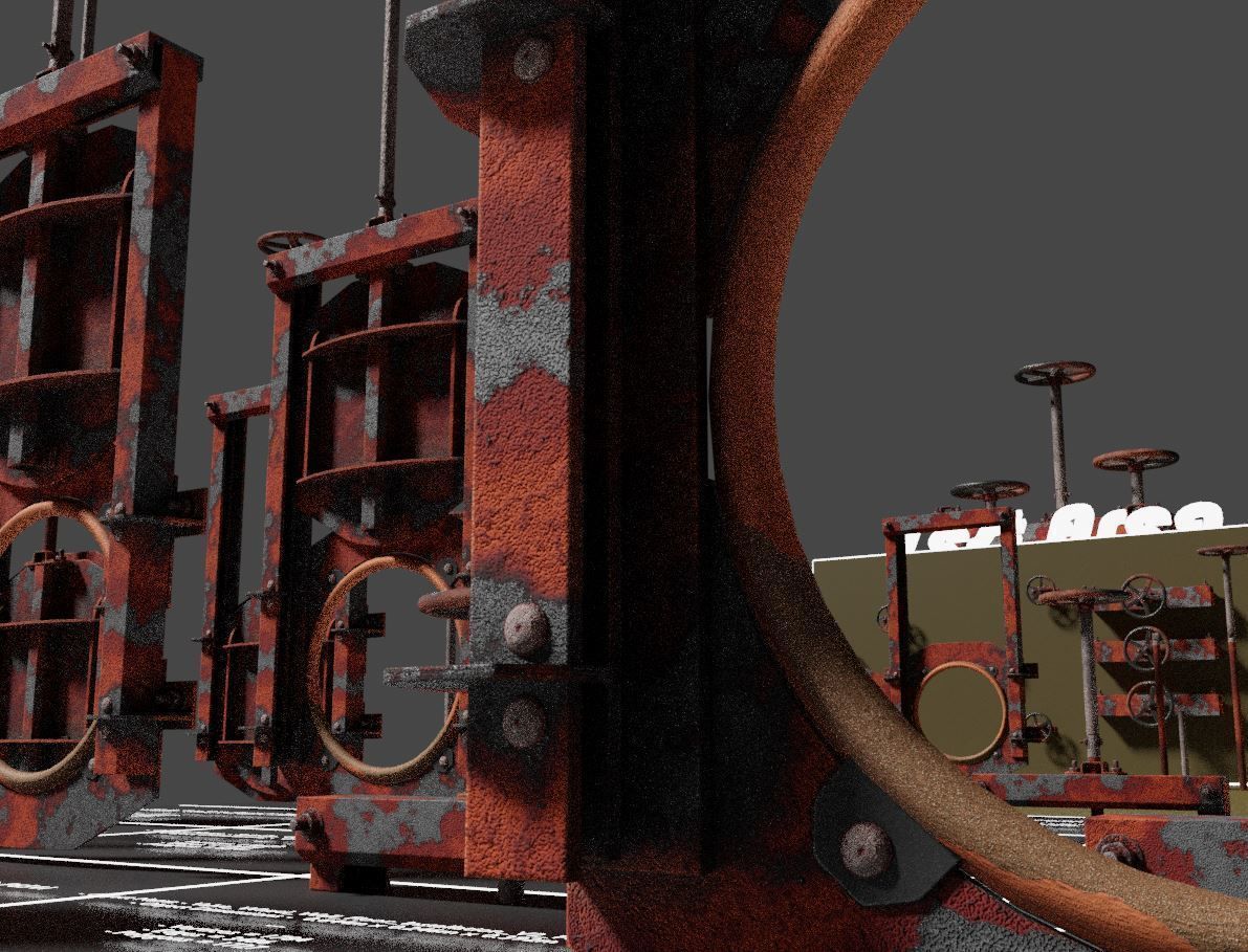 Spindle Gate Valve - Rusty Version - Package Low-poly 3D model_44