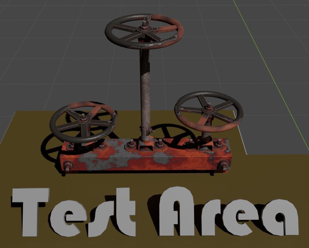 Spindle Gate Valve - Rusty Version - Package Low-poly 3D model_33