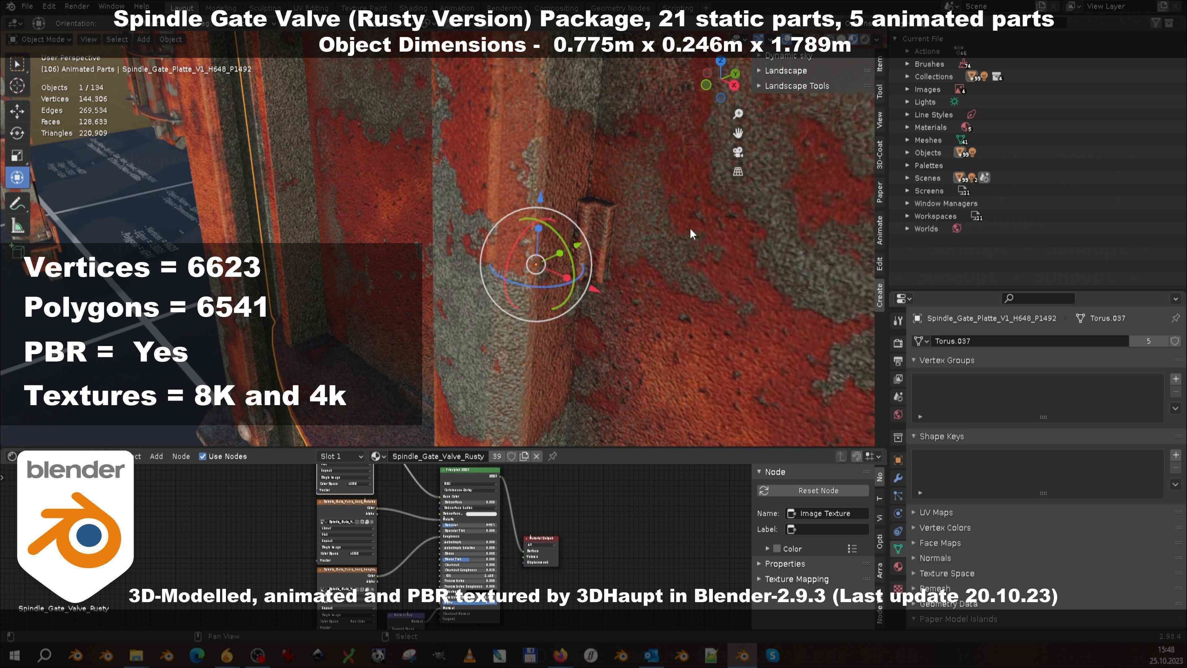 Spindle Gate Valve - Rusty Version - Package Low-poly 3D model_74
