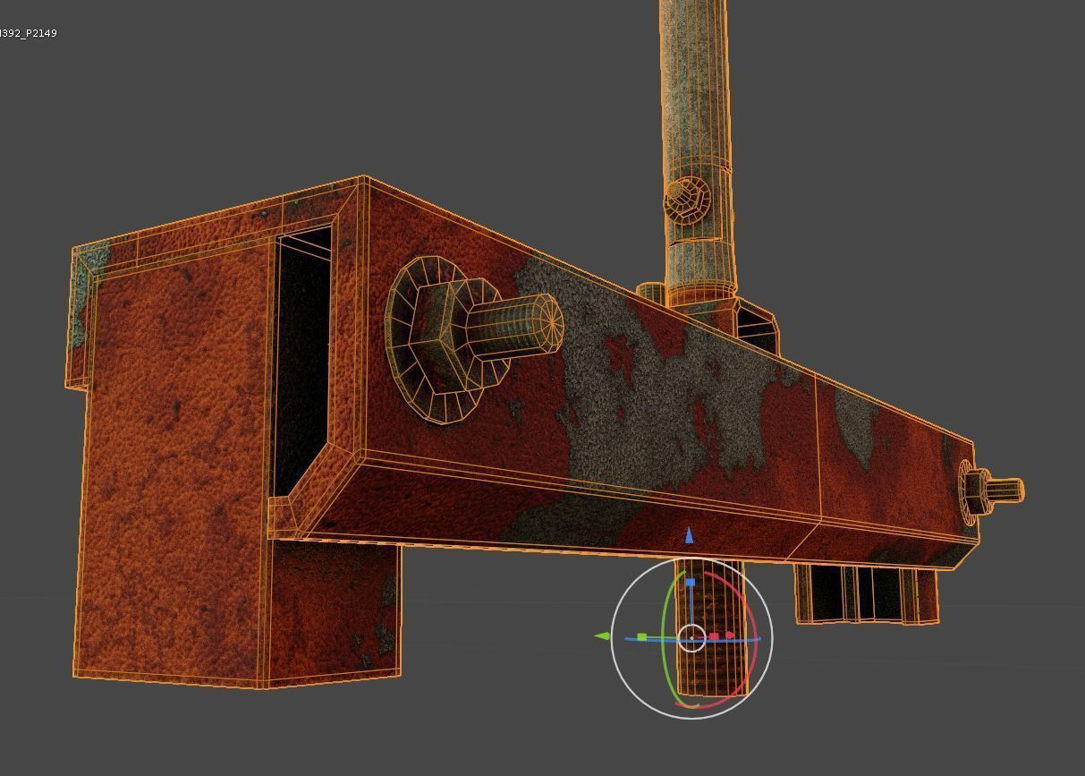 Spindle Gate Valve - Rusty Version - Package Low-poly 3D model_43