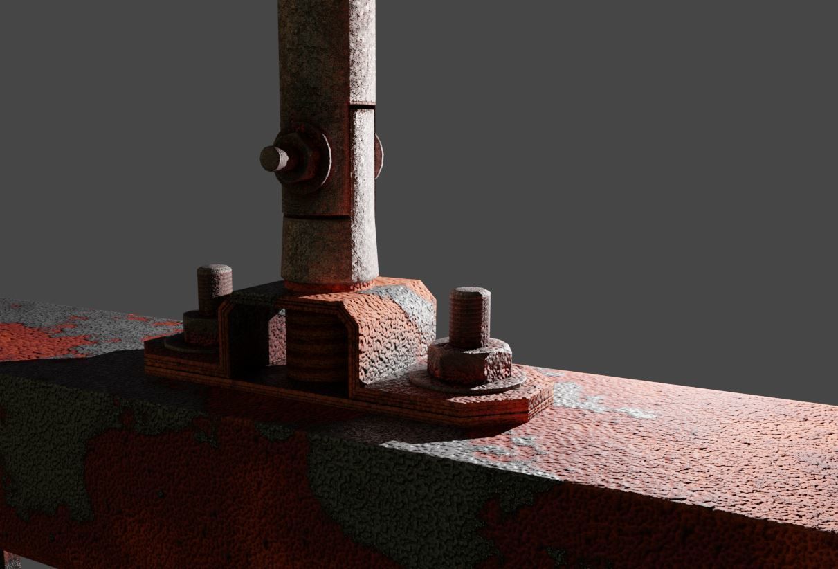 Spindle Gate Valve - Rusty Version - Package Low-poly 3D model_41