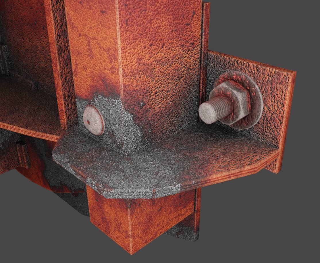 Spindle Gate Valve - Rusty Version - Package Low-poly 3D model_25