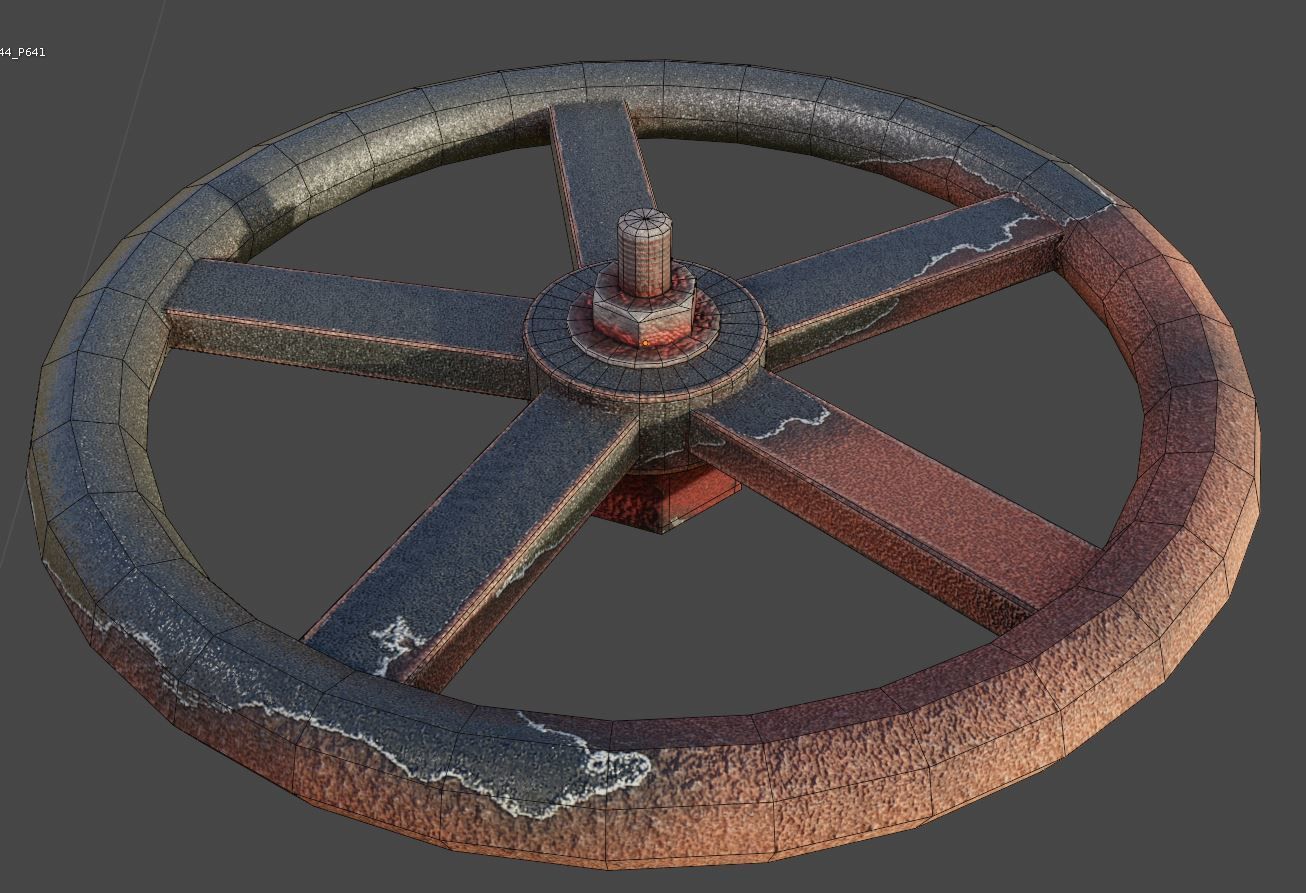 Spindle Gate Valve - Rusty Version - Package Low-poly 3D model_22