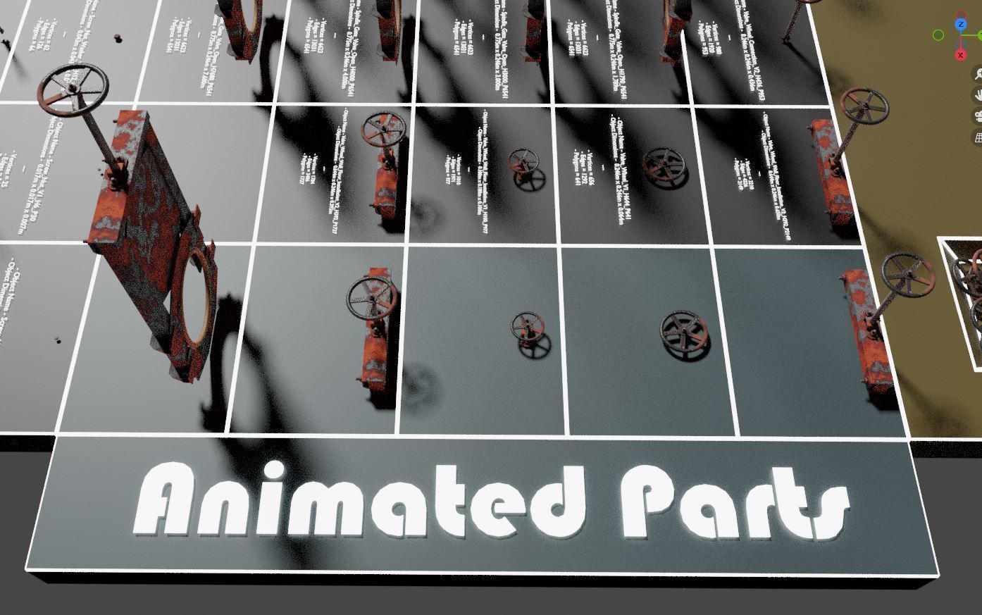 Spindle Gate Valve - Rusty Version - Package Low-poly 3D model_37