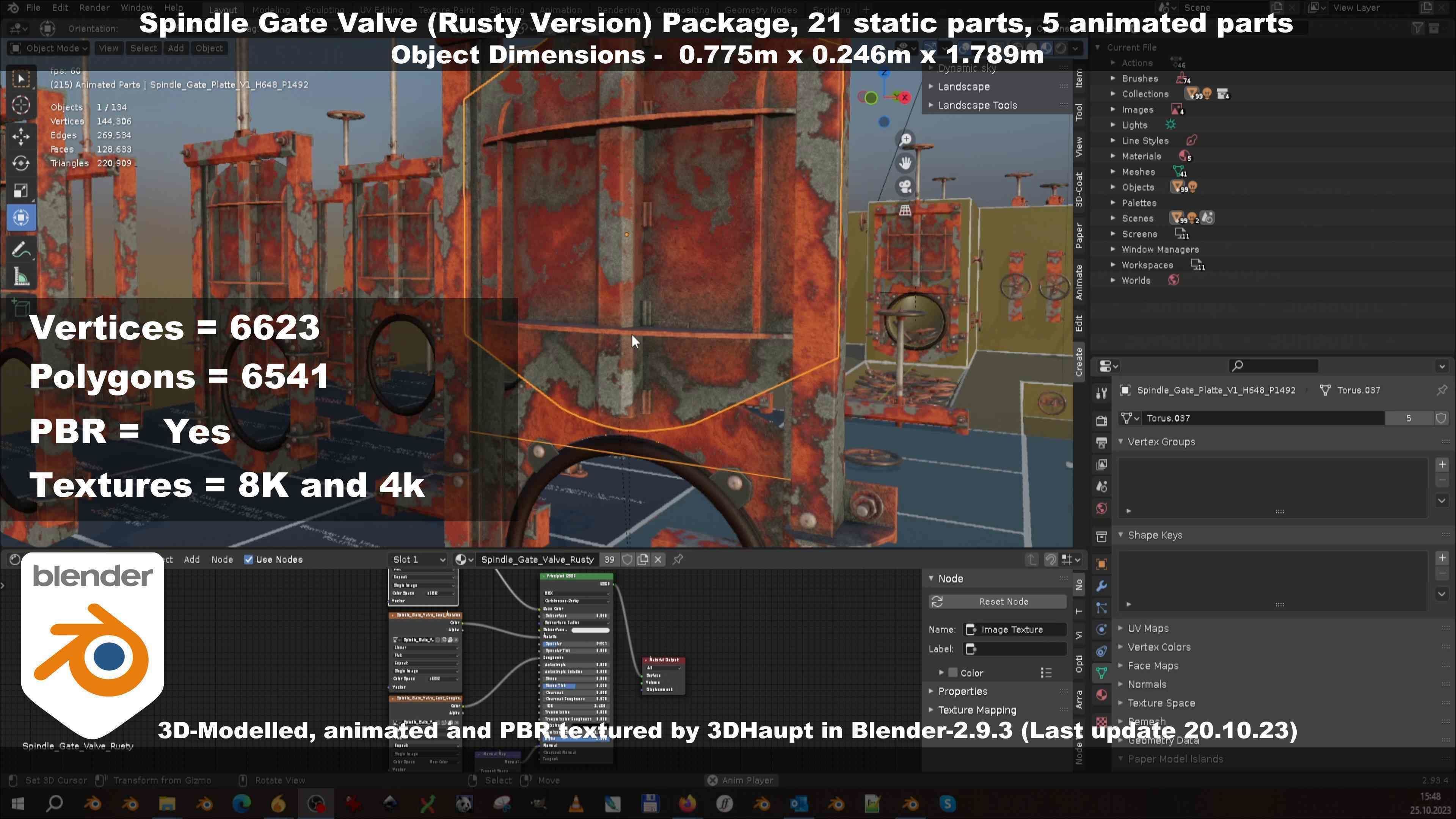 Spindle Gate Valve - Rusty Version - Package Low-poly 3D model_73