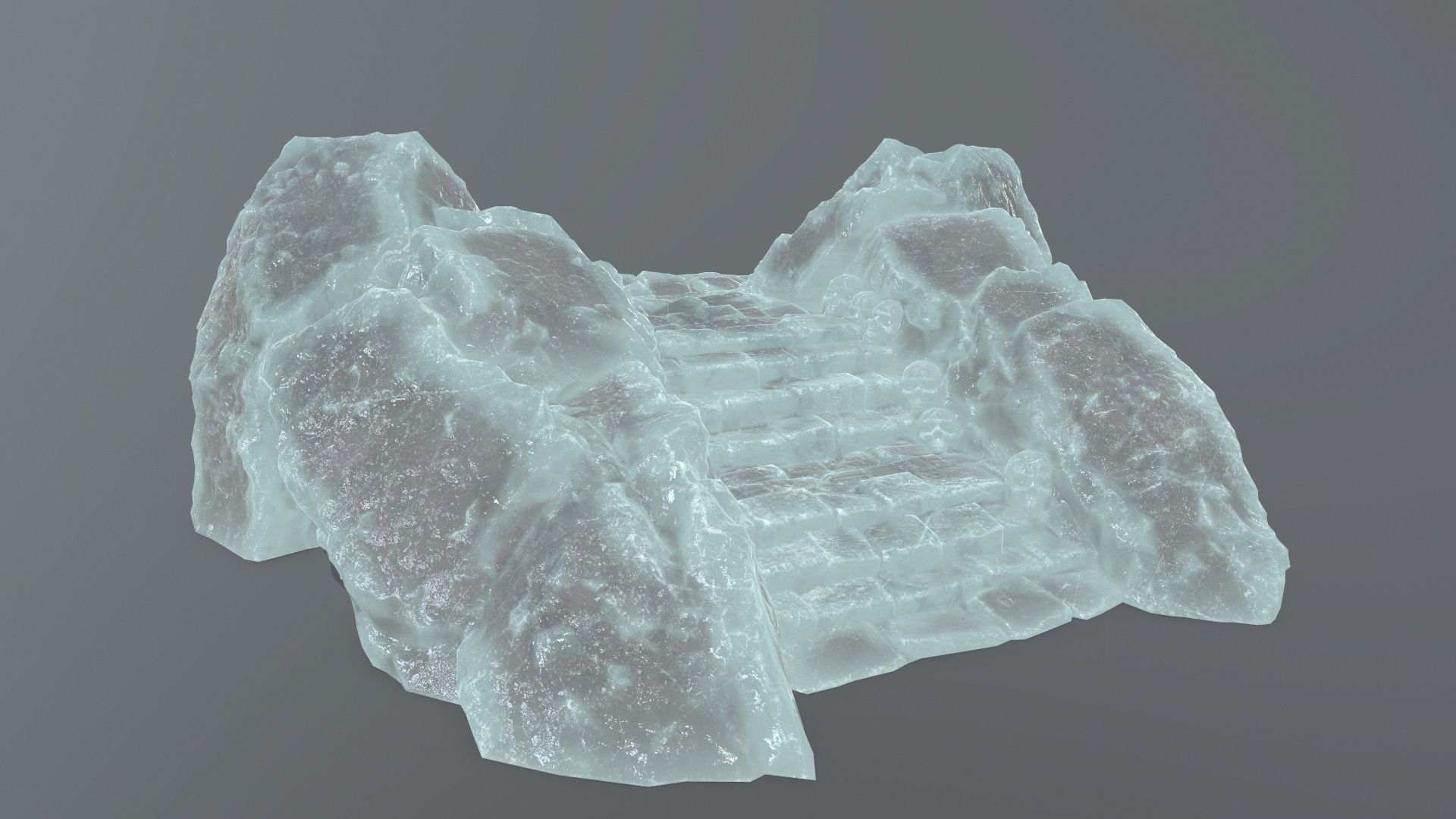 stairs Low-poly 3D model_12