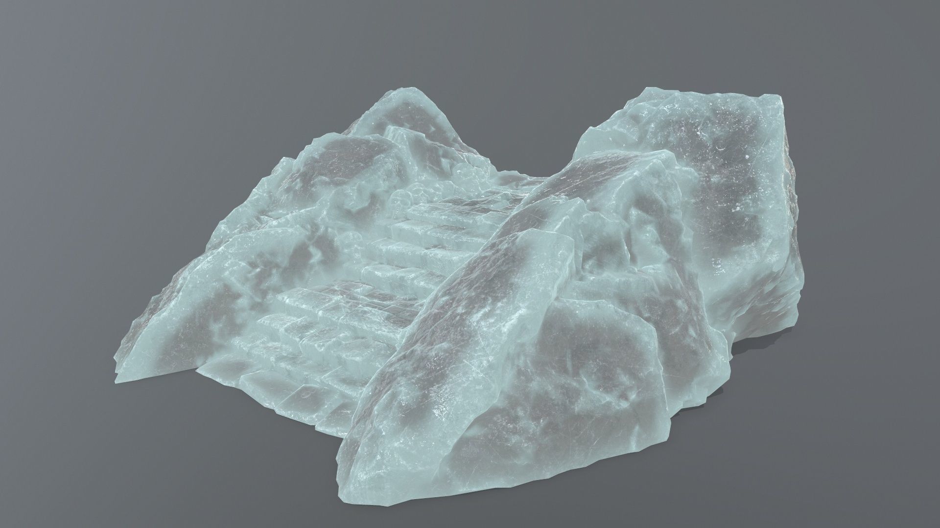 stairs Low-poly 3D model_3