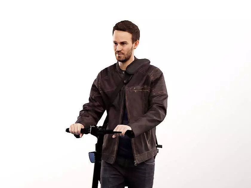 Fabio 13070 - Casual Man Riding Escooter Low-poly 3D model_0