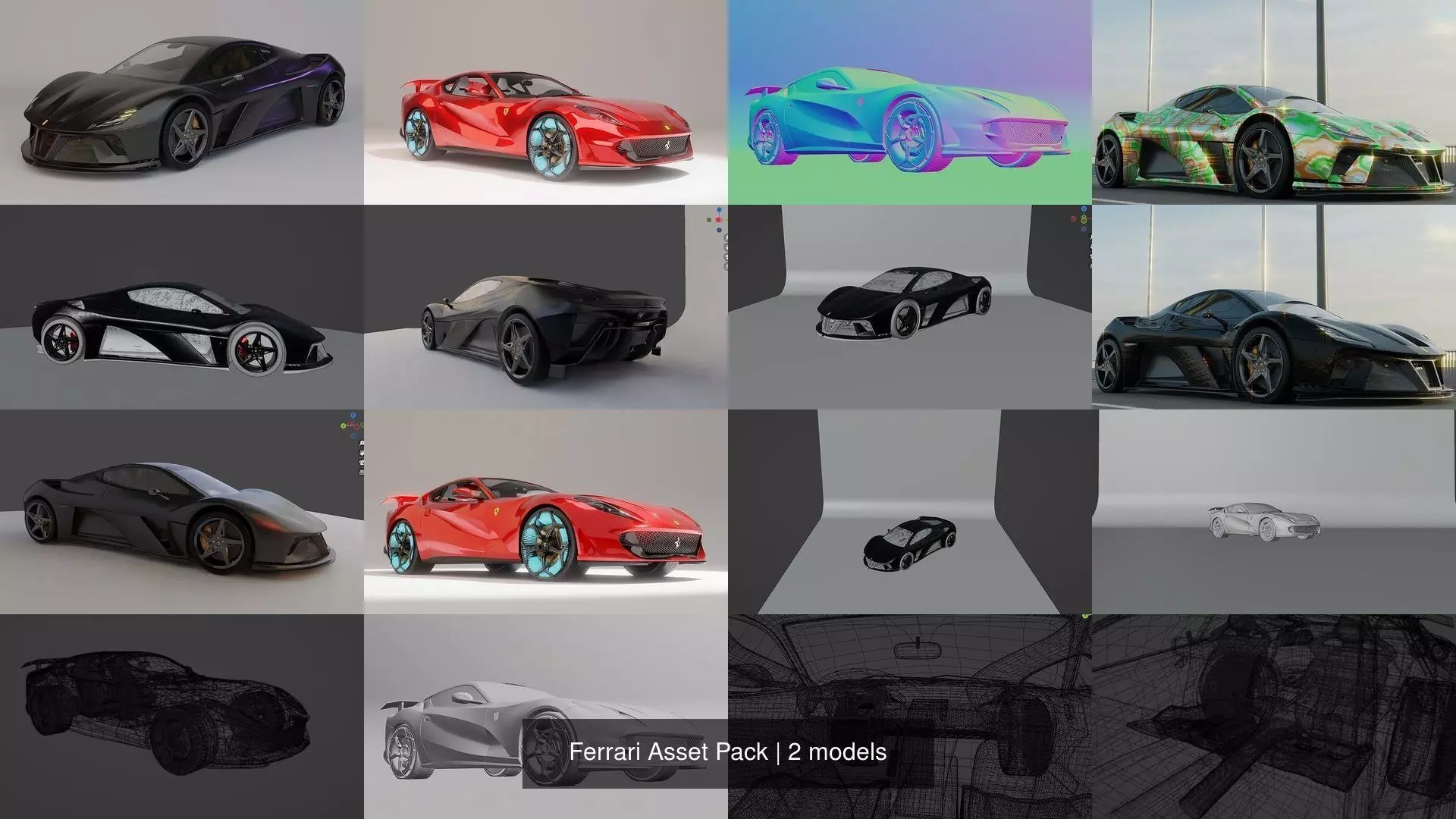 Ferrari Asset Pack 3D Model Collection_3