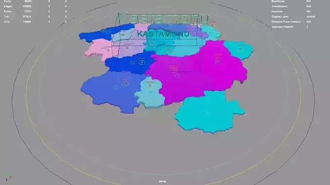 Kastamonu  Black Sea Region  Turkey map region geography 3D model