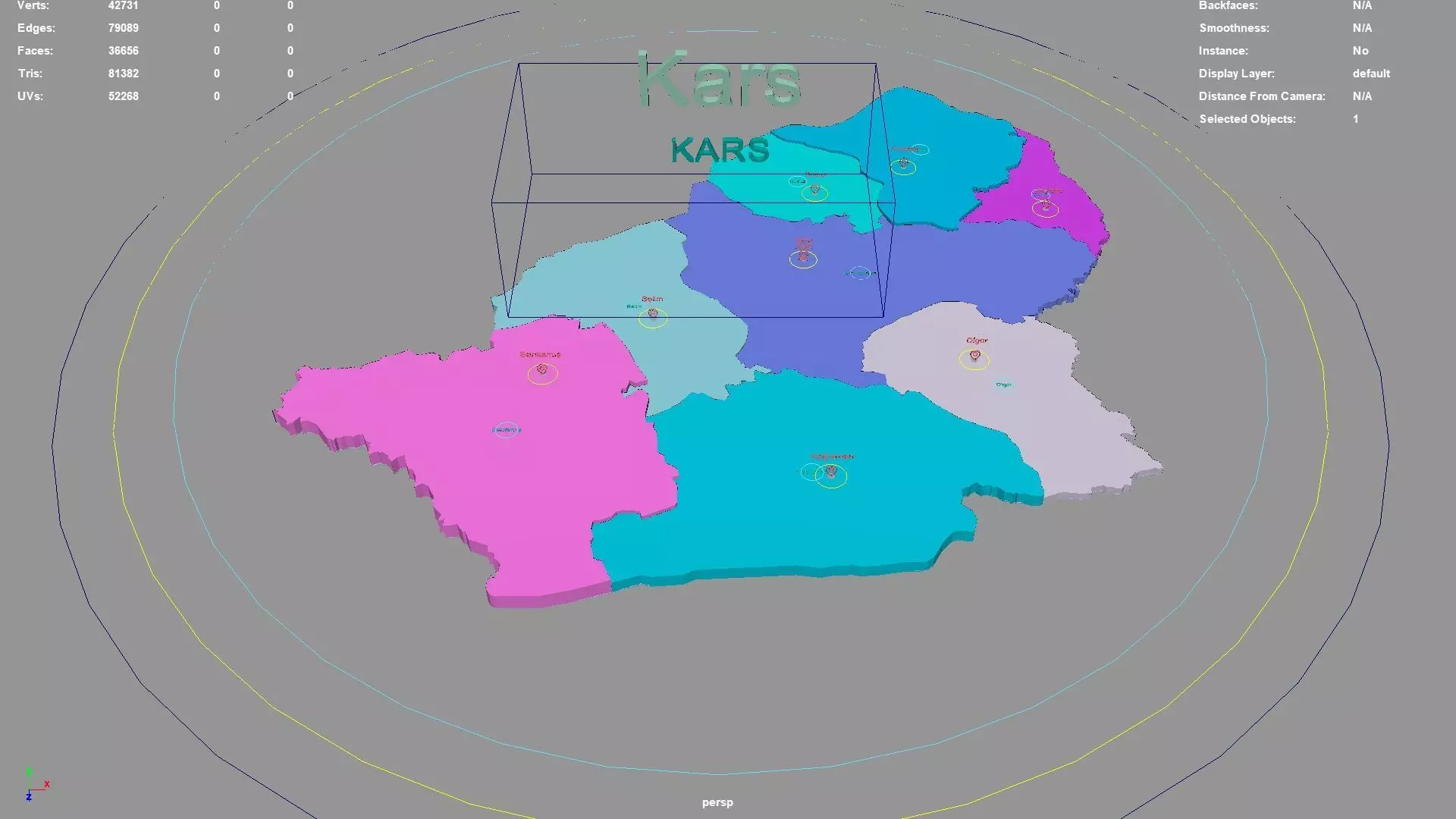 Kars Region Kars Eastern Anatolia Region Turkey map region geography 3D model ...