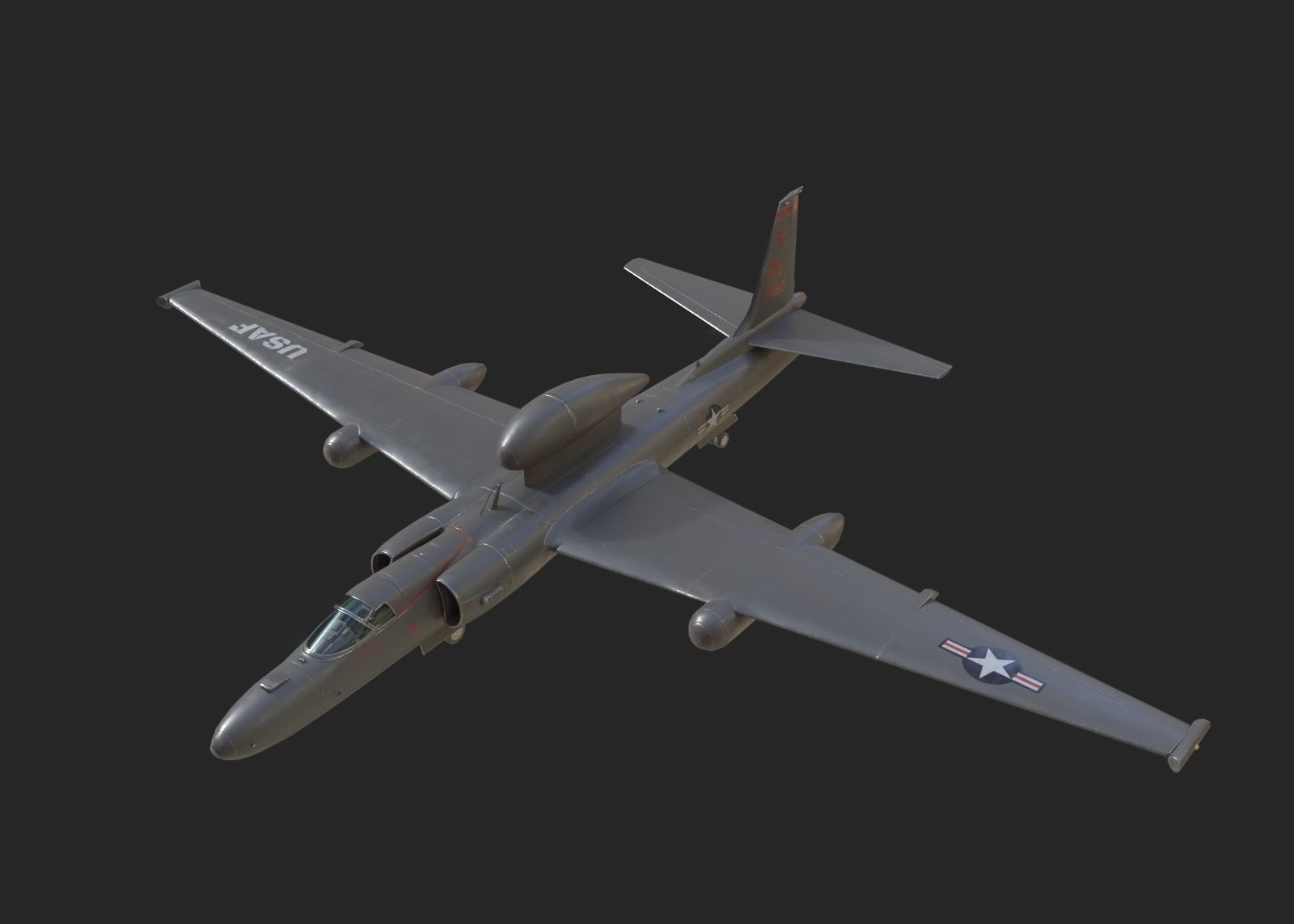 3D model USA Air Force Lockheed U2S Dragon Lady reconnaissance airplane ...