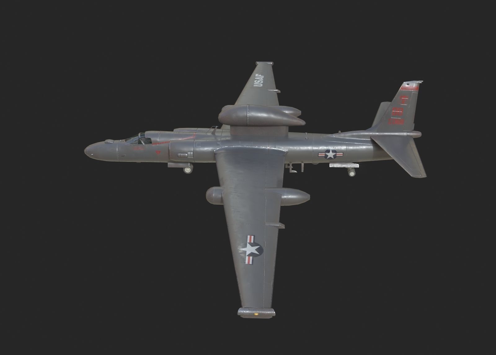 3D model USA Air Force Lockheed U2S Dragon Lady reconnaissance airplane ...
