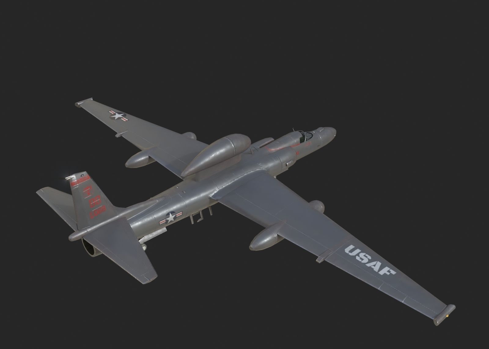 3D model USA Air Force Lockheed U2S Dragon Lady reconnaissance airplane ...
