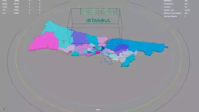 Istanbul Marmara Region Turkey map region geography political 3D model