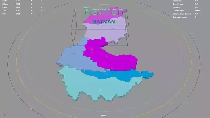 Batman Southeastern Anatolia Region Turkey map region 3D model