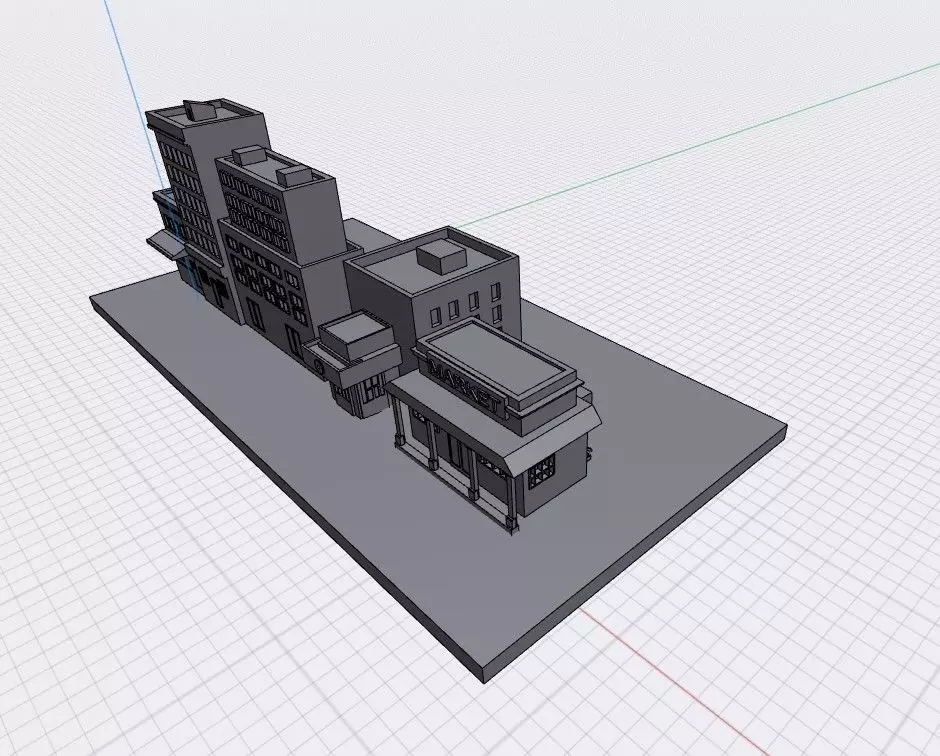 Business District 3D model_0