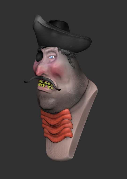 Pirate with mustache and beard 3D model_1