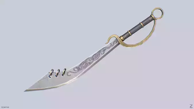 Scimitar Low-poly 3D model