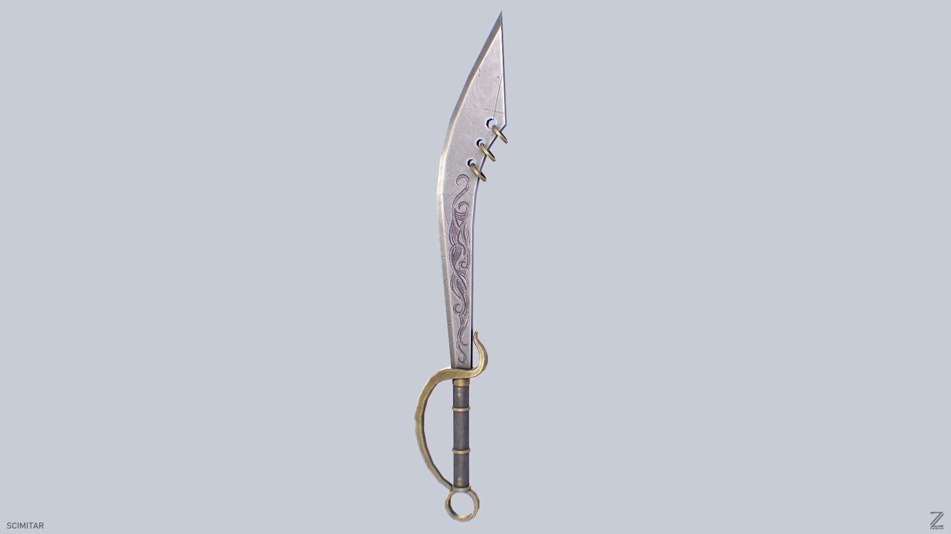 Scimitar Low-poly 3D model_2