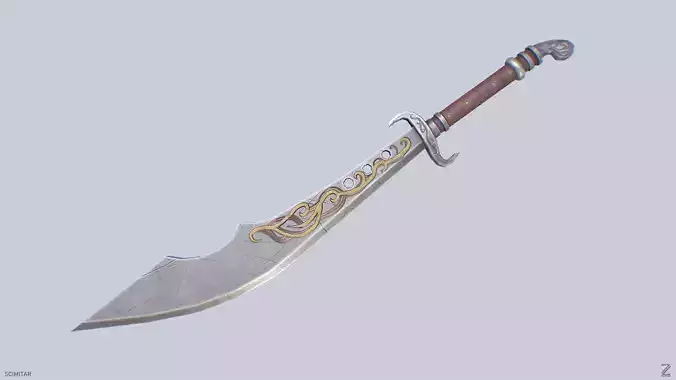 Scimitar Low-poly 3D model